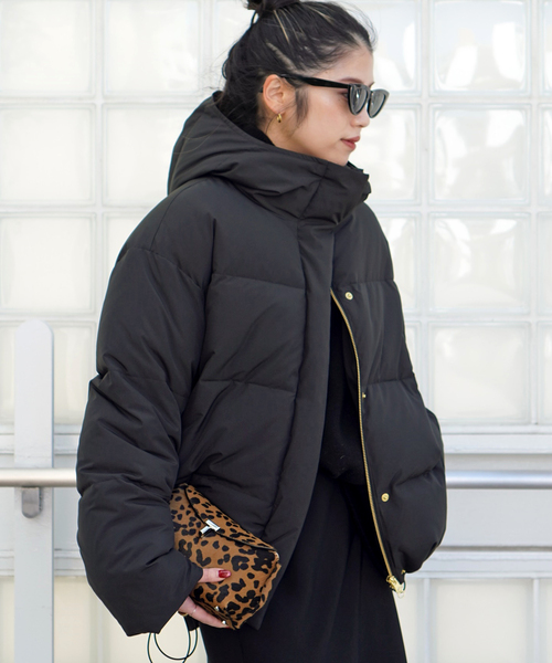 EVERYDAY I LIKE. コート アウター フードダウンジャケット(ブラック