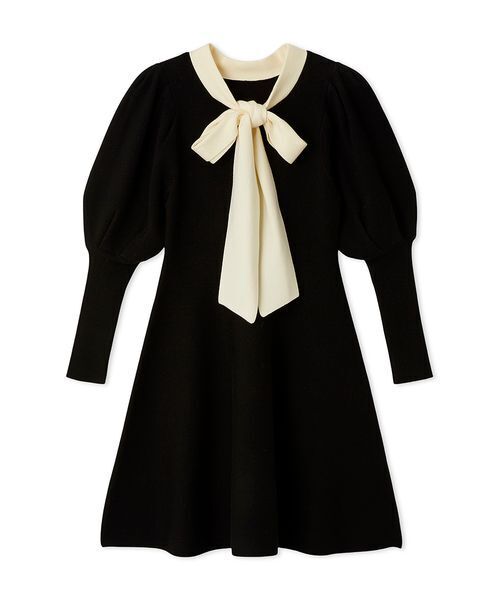 LILY BROWN（リリーブラウン） ワンピース ボウタイリボンニット