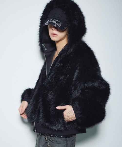 コート ジャケット ファーリバーシブルフードジャケット「UNISEX