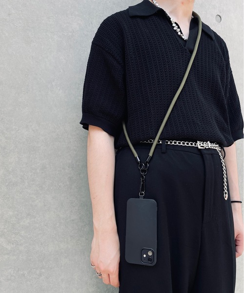 ARTIFICIAL SWEETENER 編み込みスマホショルダーストラップ