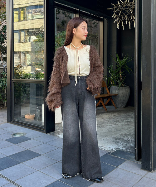 Kastane（カスタネ） カーディガン シャギークロップドカーディガン