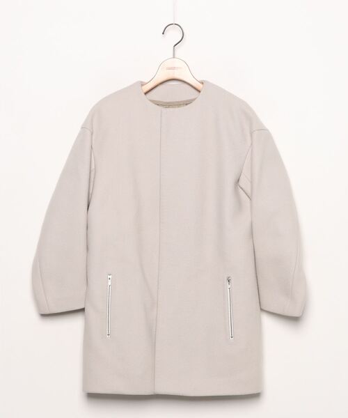 DRAWER（ドゥロワー） ノーカラーコート 36 ベージュ レディース