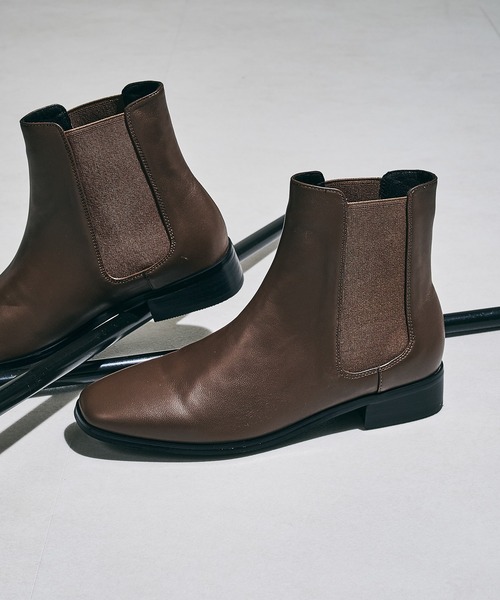 NICAL ブーツ 「本革」「NICAL」サイドゴアフラットショートブーツ