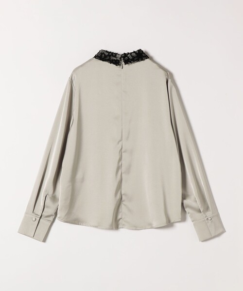 SHIPS any ブラウス シャツ any:「洗濯機可能」サテン レースカラー