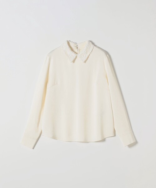 SHIPS any ブラウス シャツ any:「洗濯機可能」サテン レースカラー