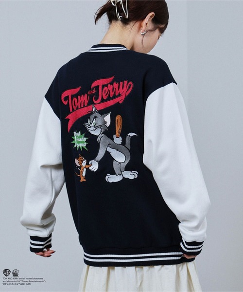 スタジャン TOM＆JERRY バック刺繍スタジャン メンズ レディース