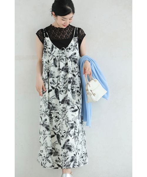 cawaii ワンピース ボタニカルのデッサン画ロングワンピース