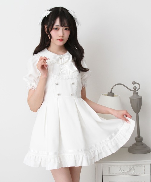 DearMyLove ワンピース レースアップジャンスカ風ドッキングワンピース