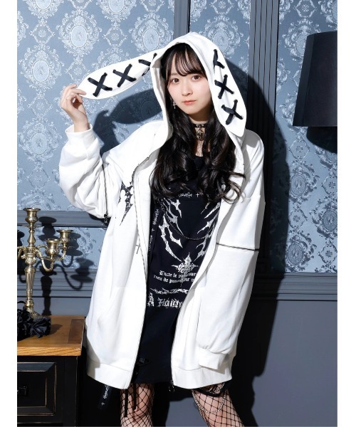 NOEMIE（ノエミー） パーカー 2WAYうさ耳ユニセックスZIP裏毛パーカー