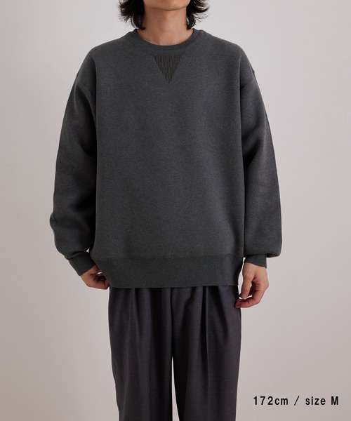 ADAM ET ROPE'（アダムエロペ） セーター ニット 杢スウェット クルー