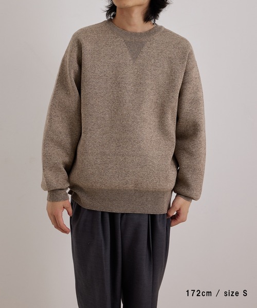 ADAM ET ROPE'（アダムエロペ） セーター ニット 杢スウェット クルー