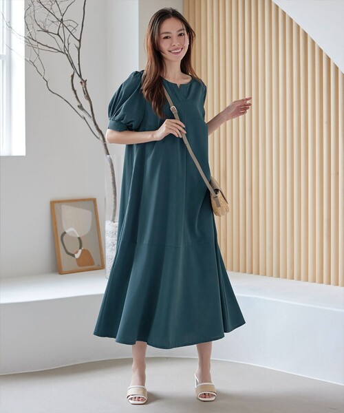 Tiaclasse ワンピース 「大きいサイズ」裾切替マーメイドフレア