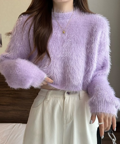 Girly Doll（ガーリードール） ニット セーター クロップド丈シャギー