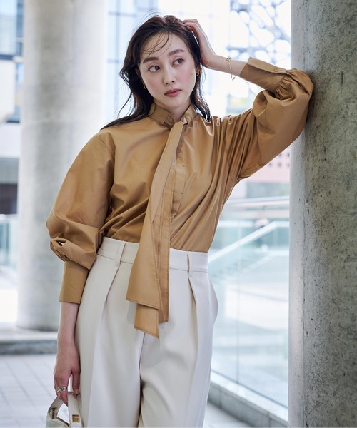 ur's（ユアーズ） ブラウス シャツ プチハイネックボウタイブラウス