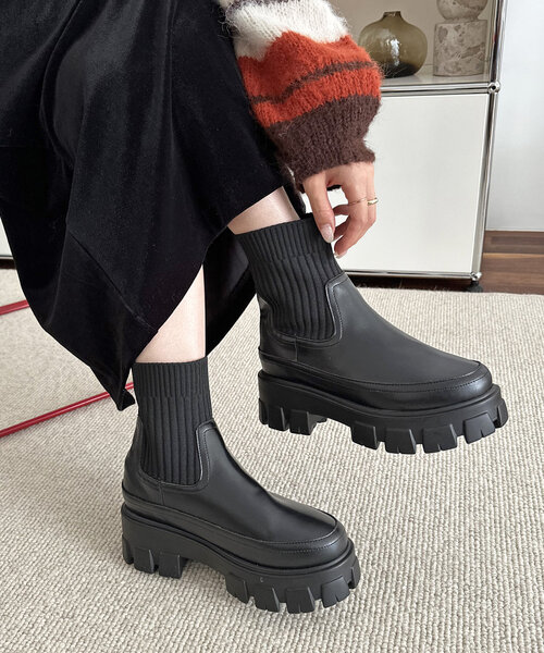 Discoat（ディスコート） ブーツ トラックソールソックスブーツ