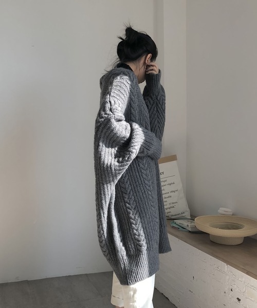 Doula Doula（ドゥーラドゥーラ） カーディガン ケーブルニットロング