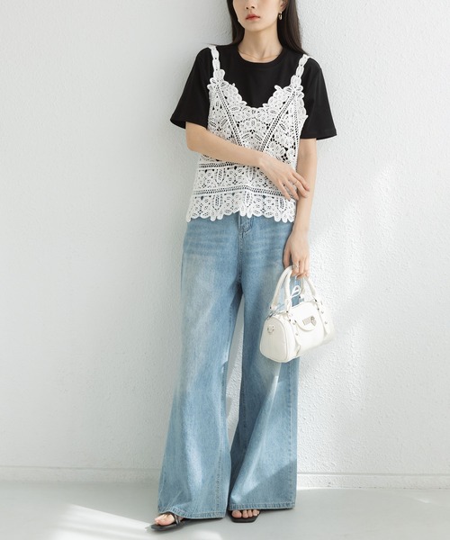 MAISON DE THERESE（メゾン ド テレーズ） キャミソール かぎ針編み柄