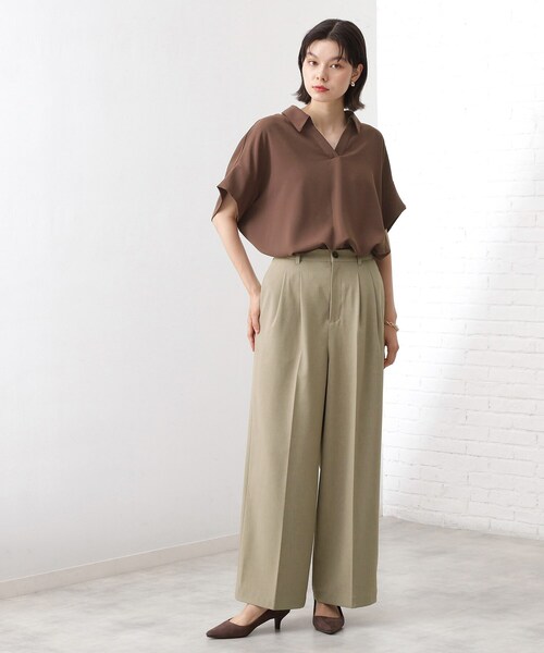 THE SHOP TK ブラウス シャツ 「インしなくても決まる」スキッパー