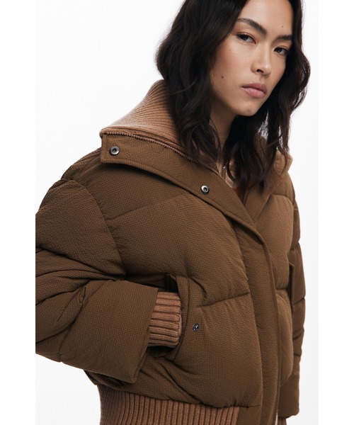 Desigual（デシグアル） ダウンコート ダウンジャケット ニット襟 中綿