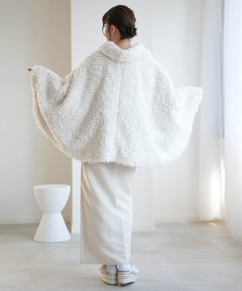 utatane ポンチョ コート プードルファーポンチョ ニコアンティーク