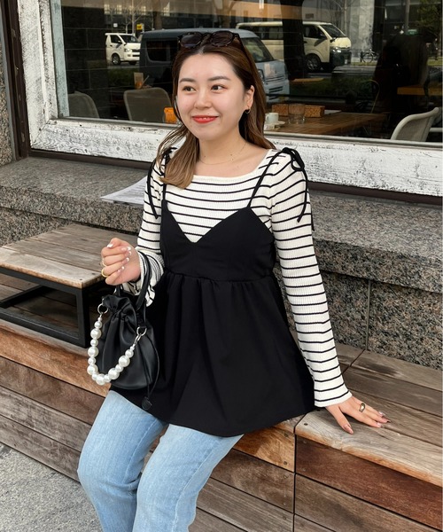 prose verse（プロズヴェール） キャミソール 「MOMO」肩リボンVネック