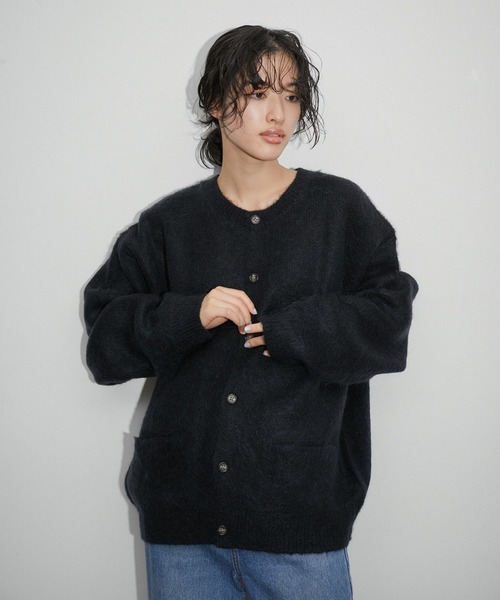 ADAM ET ROPE'（アダムエロペ） カーディガン 「定番」モヘアミックス