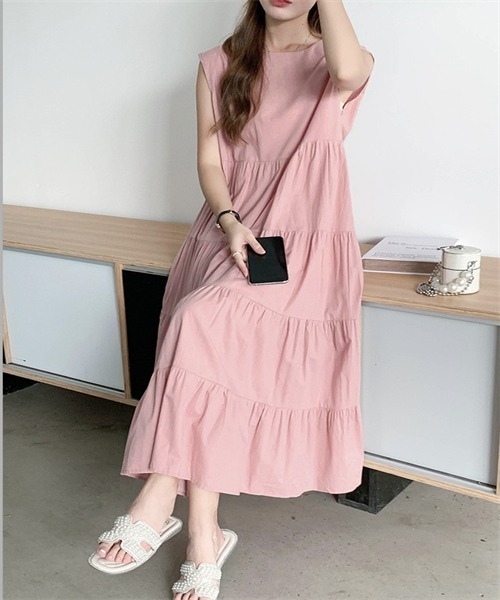 FREE STYLISTS ワンピース ノースリーブティアードワンピース