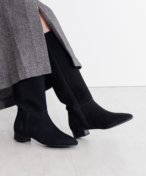 HIMIKO ブーツ 「Made in Japan」「撥水」ワイドシャフトロングブーツ