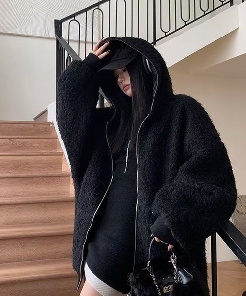 AsheKsha ムートンコート ボアコート 「新作」裏地付き両面着用可能な