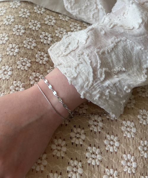 ciite' ブレスレット 2種チェーン華奢ブレスレット レディース