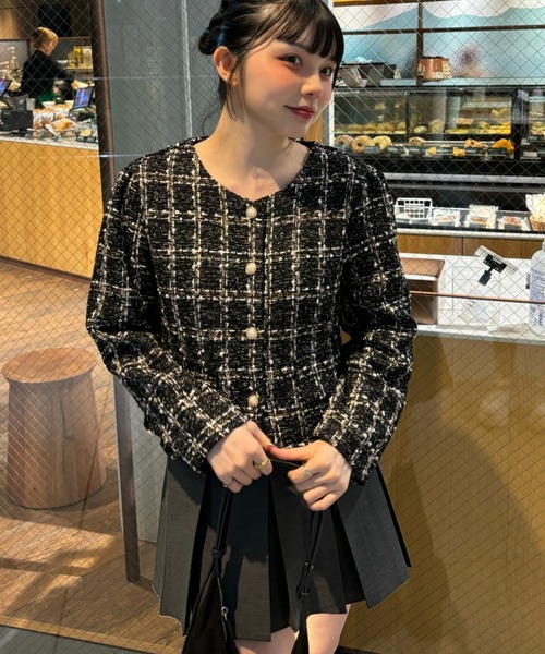 Ada. ジャケット ノーカラージャケット 「秋・冬ジャケット」金ボタン