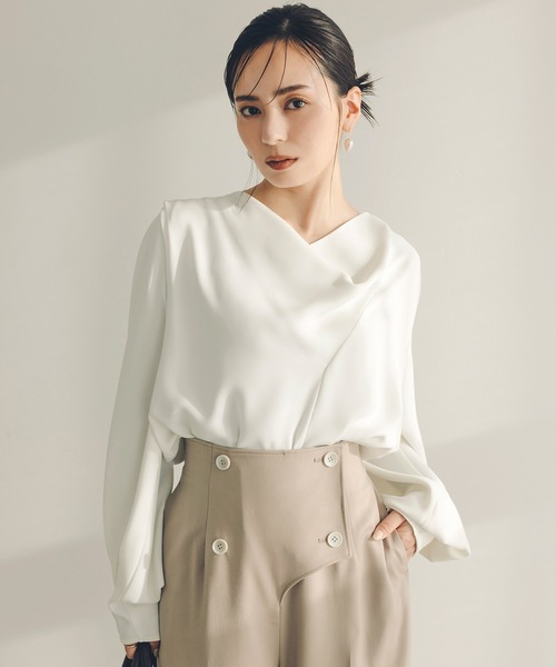 anuans（アニュアンス） 長袖ブラウス FREE サックスブルー レディース