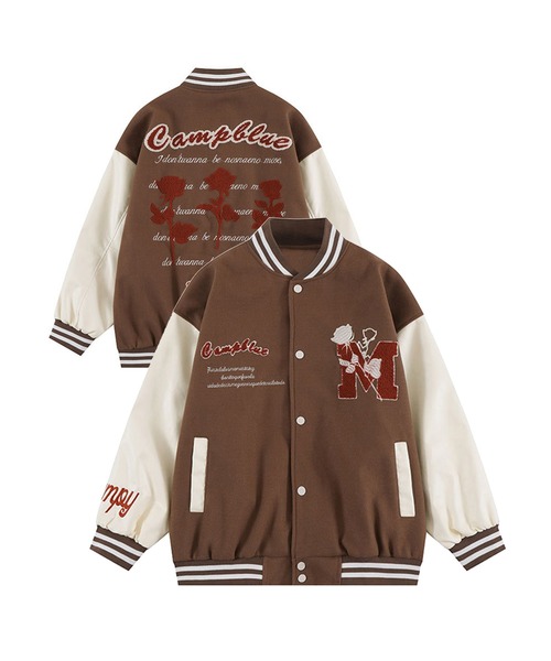 スタジャン 「HOOK」ユニセックス ワッペン 刺繍 カレッジ メンズ