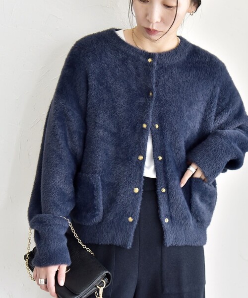 quaranciel カーディガン quaranciel:「手洗い可能」ファーライク