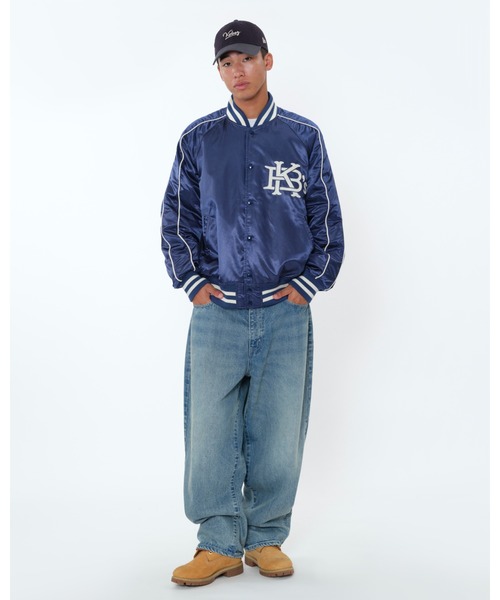 KEBOZ（ケボズ） スタジャン SATIN VARSITY JACKET メンズ : ZOZOTOWN