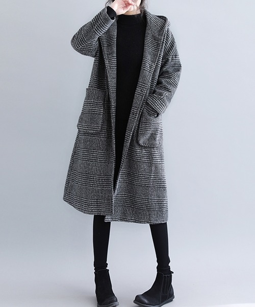 ノーカラーグレンチェックコートのおすすめ人気商品一覧 通販 - Yahoo