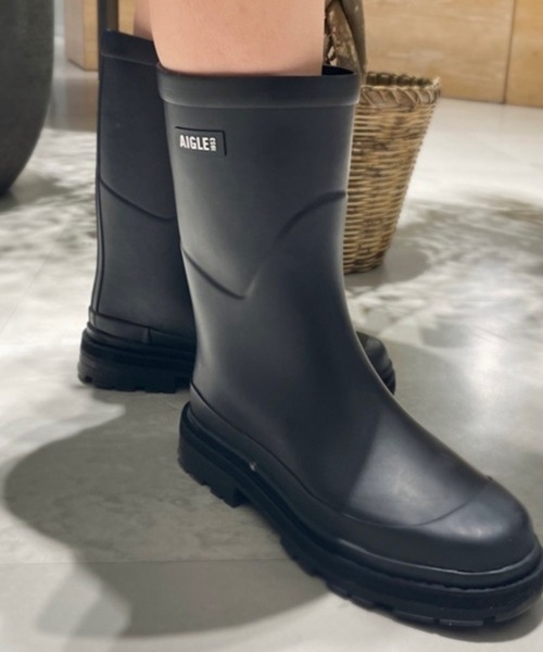AIGLE（エーグル） 長靴 レインブーツ チャンキーヒール ミッドレイン