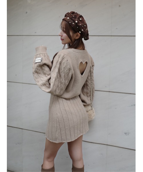 Darich（ダーリッチ） ワンピース ハートオープンニットミニワンピース