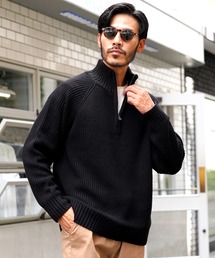 JIGGYS SHOP（ジギーズショップ） セーター ニット ハーフジップ あぜ