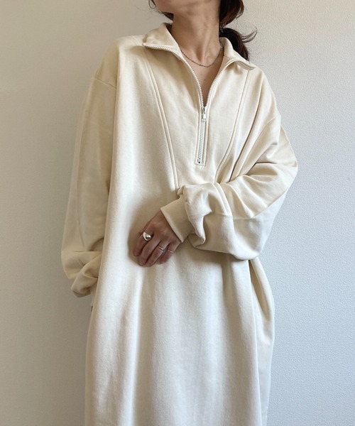 wee9s（ウィークス） ワンピース high neck half zip up sweat one