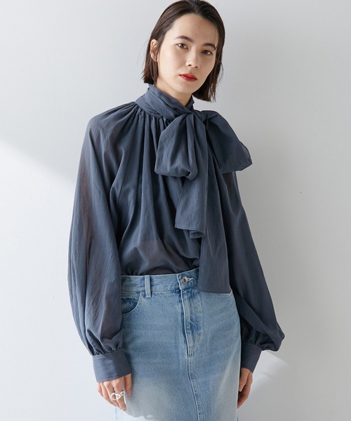 Whim Gazette（ウィム ガゼット） ブラウス シャツ ローンボウタイ