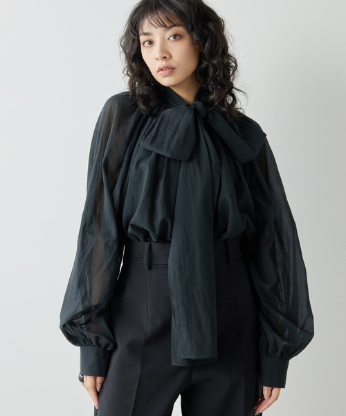 Whim Gazette（ウィム ガゼット） ブラウス シャツ ローンボウタイ