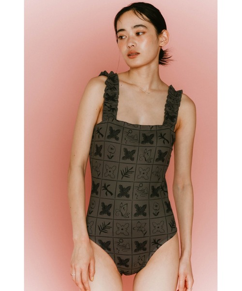 Knuth Marf（クヌースマーフ） 水着 back open flower swim suit