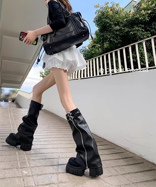 gossip!ロサンゼルス ブーツ Y2K「1足3役」コンバーチブル 超厚底