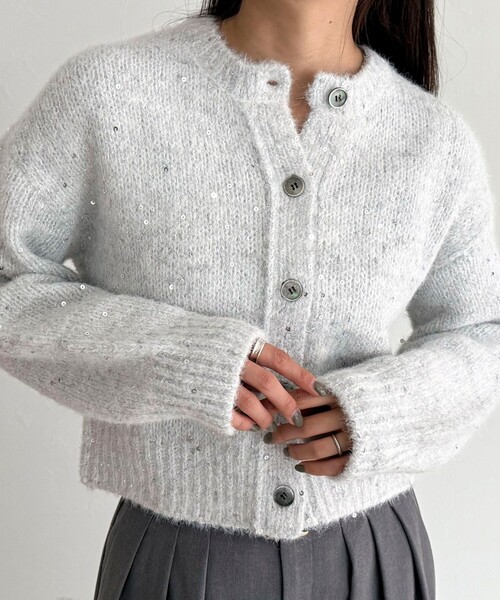 fredy emue（フレディエミュ） カーディガン スパンコールニット