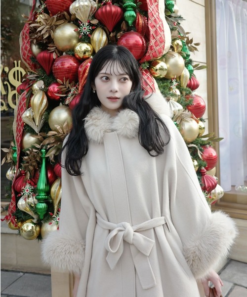 CELFORD（セルフォード） ポンチョ ファーポンチョコート レディース