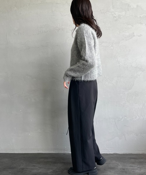 GYMPHLEX（ジムフレックス） カーディガン ロゴ刺繍 クルーネック