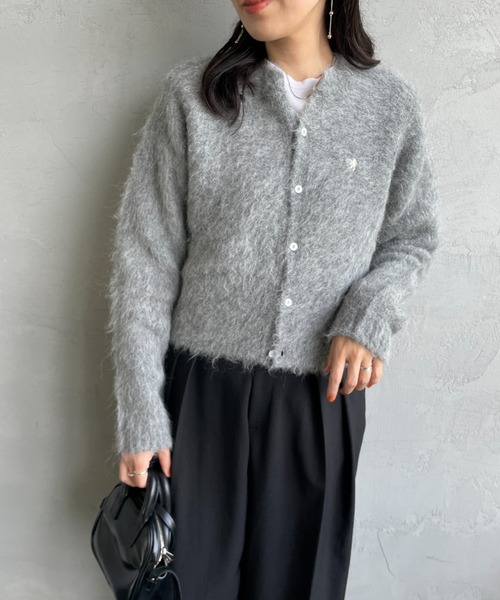 GYMPHLEX（ジムフレックス） カーディガン ロゴ刺繍 クルーネック