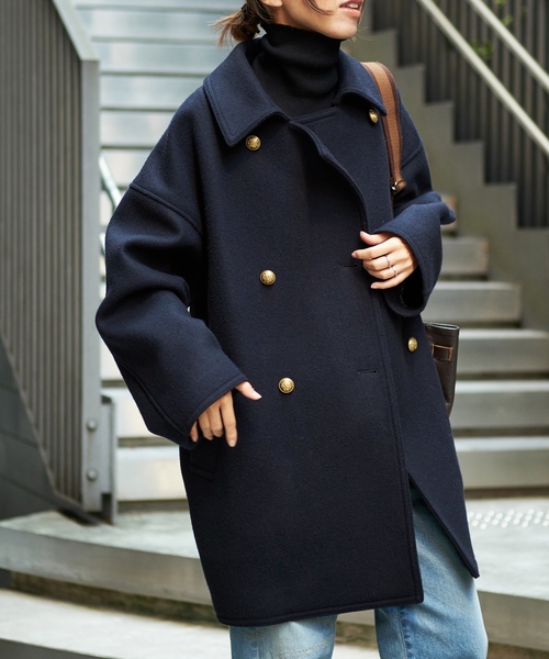 FRAMeWORK（フレームワーク） ピーコート 38 ネイビー レディース