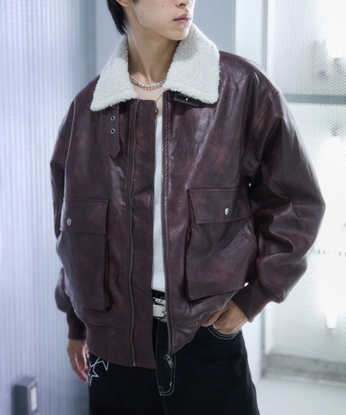 コート ジャケット 裏ボア合皮ブルゾン メンズ レディース : ZOZOTOWN